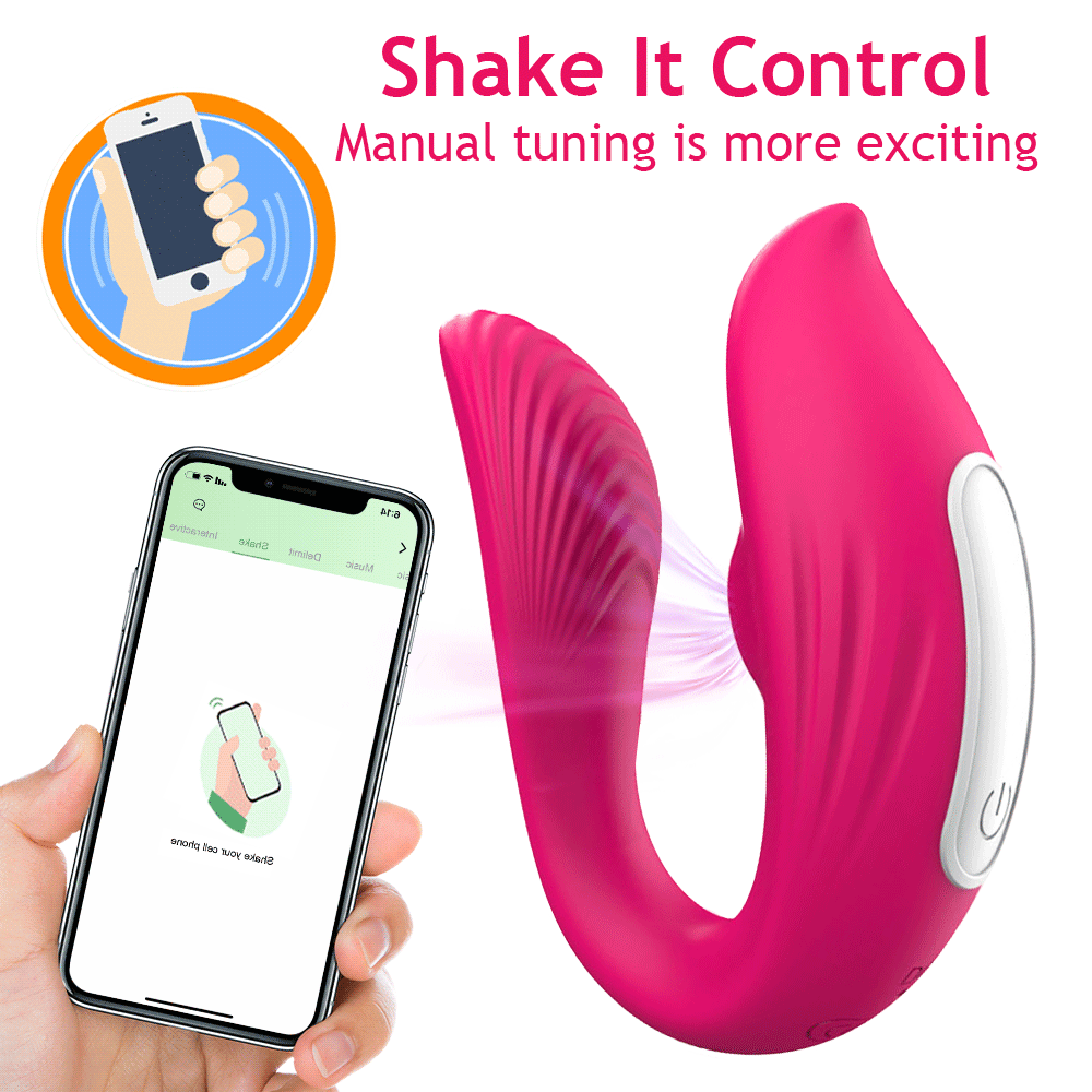 APP USB Vibrador p/Parejas + Succionador - SHAKE IT CONTROL (10 func)