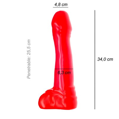 XL Dildo JUMBO - BLACK - SXT (34x6,5cm)
