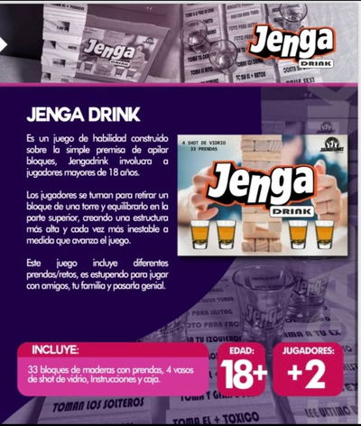 Juego JENGA DRINK