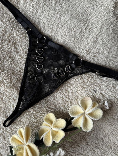 Less CORAZONCITOS - NEGRO - MIA