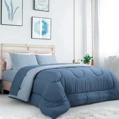Acolchado Plus Basic Azul Liso  2 1/2 pl 