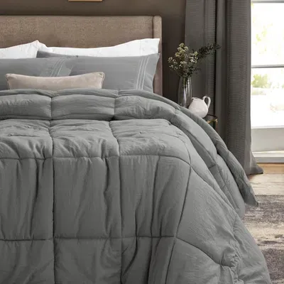 Acolchado Twin Simil Plumon Oxford Platinum 700 HQ Gris Obscuro