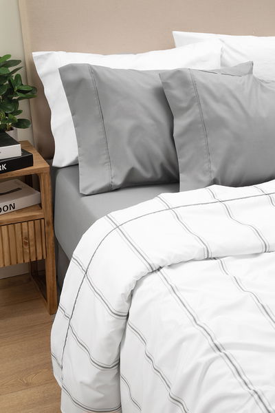 Sábanas Oxford Nep Gris 600 HQ 2 1/2 Plazas