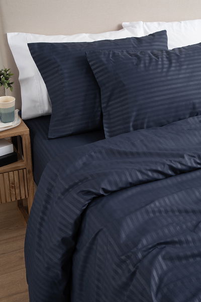 Sabanas Oxford Luxe 600 HQ  Azul símil DOBBY emboss. HIGH QUALITY. 2 1//2 pl