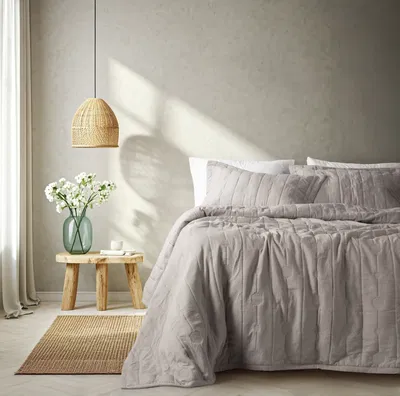 Cover Maui King Lila Grisaceo  Con fundas de almohadas