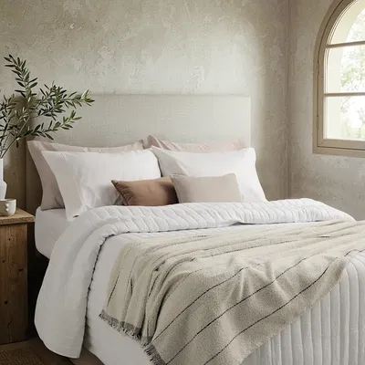 Manta Nórdica De Chenille Pie De Cama/CubreSillón Negro Rayas