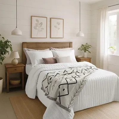 Manta/Cubre Sillón / Pie Cama Chenille Étnico 180x130 Terra Negro Jacquard 