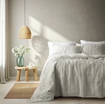 Cover Maui King Gris  Con fundas de almohadas