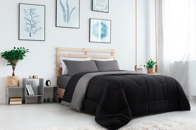 Acolchado Plus Basic Negro Liso  2 1/2 pl 