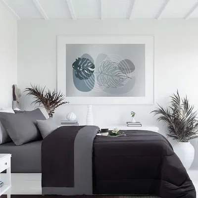 Acolchado Plus Basic Negro  1 1/2 pl 