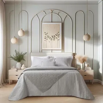 Cover Tokio  King Gris Claro  Con fundas de almohadas