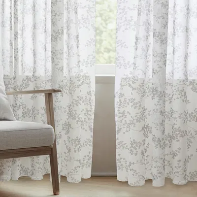 Cortina Design Hojas voile estampado