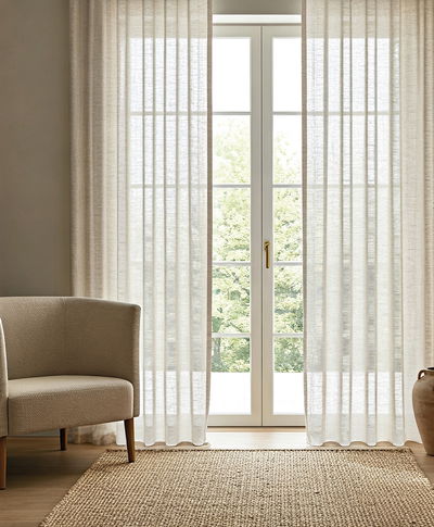 Cortina Berlin Beige simil gasa de algodon