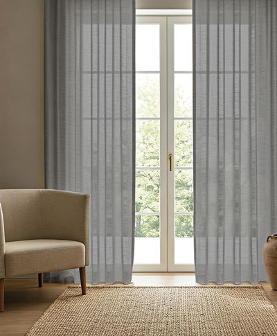 Cortina Berlin Beige gris gasa de algodon