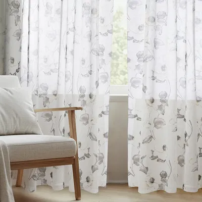 Cortina Design Clavel voile estampado