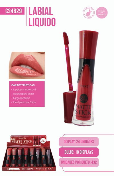 Pink 21 Matte Stick Labial