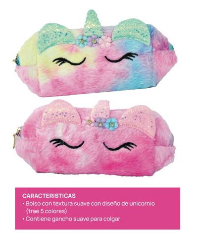 Porta Cosmeticos Peluche Unicornio