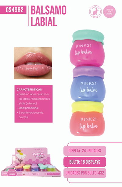 Pink 21 honey lip balm 