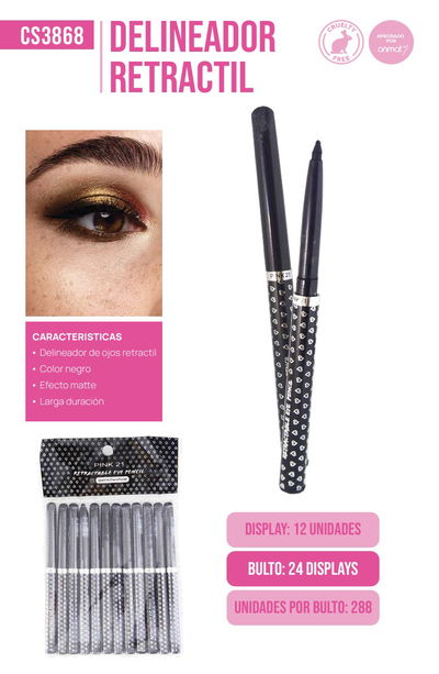 Pink 21 Delineador Retractil x12