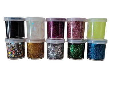 Pack de 10 Potes  Glitter 