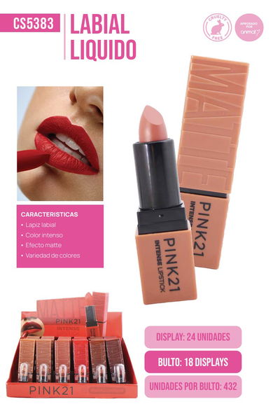 Pink 21 Labial liquido Intense