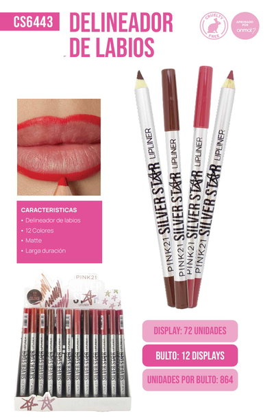 Pink 21 Delineador de Labios Silver Star