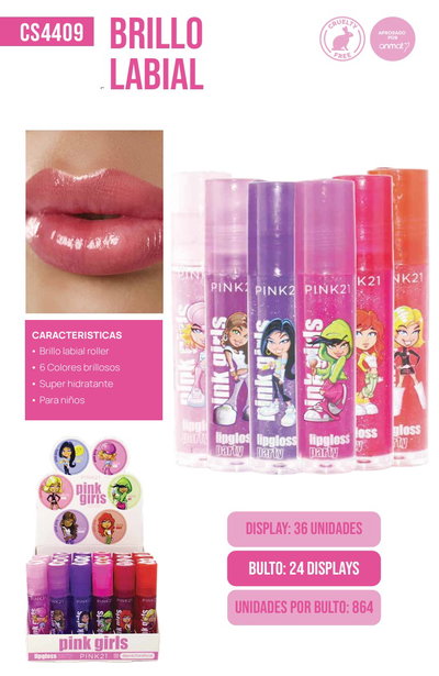 Pink 21 Lip Gloss Roll on 