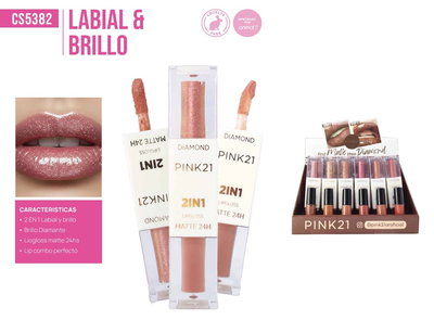 Pink 21 Lip Gloss Duo First Matte Then Diamon