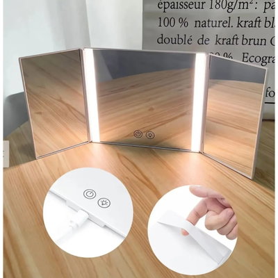 Espejo Led  3 piezas con correa para auto