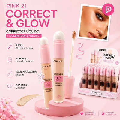 Pink 21  Corrector + Iluminador 2 en 1
