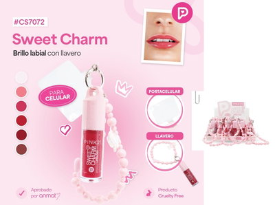Pink 21 Lip Gloss Sweet Charm + llavero