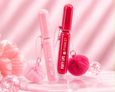 Pink 21 Puffy Lips con llavero