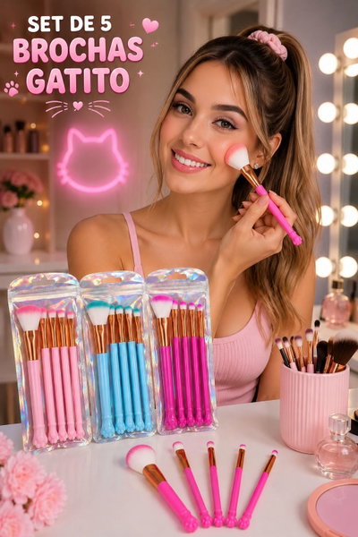 Set de 5 Brochas Gatito