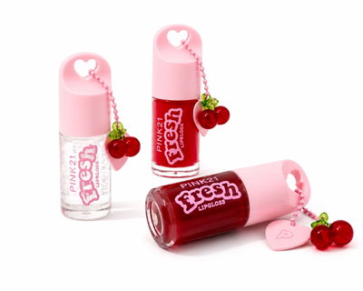 Pink 21 Lip Gloss Fresh Collection + Llavero