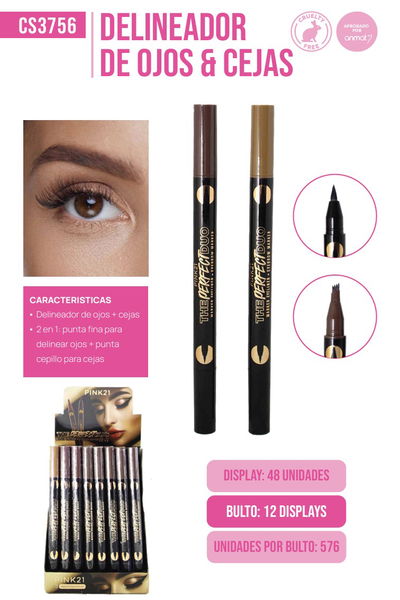 Pink 21 Delineador Perfect Duo Ojo y Cejas