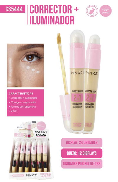 Pink 21 Corrector + Iluminador 2 en 1