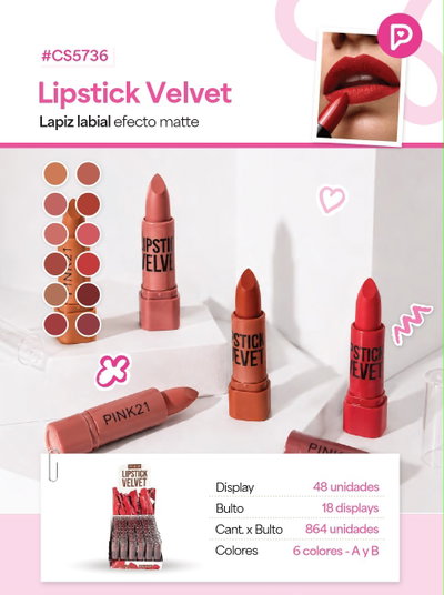 Pink 21 Labial Barra Velvet