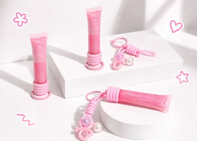 Pink 21 Lip Gloss Pink Charm + Llavero