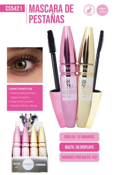 Pink 21 Mascara Extra Volumen / Definicion