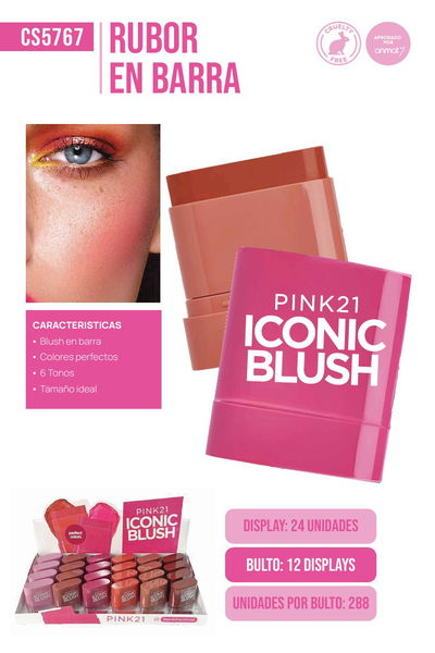 Pink 21 Iconic Blush Rubor En Barra