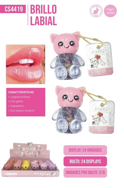 Pink 21 Lip Gloss Kitty Cat