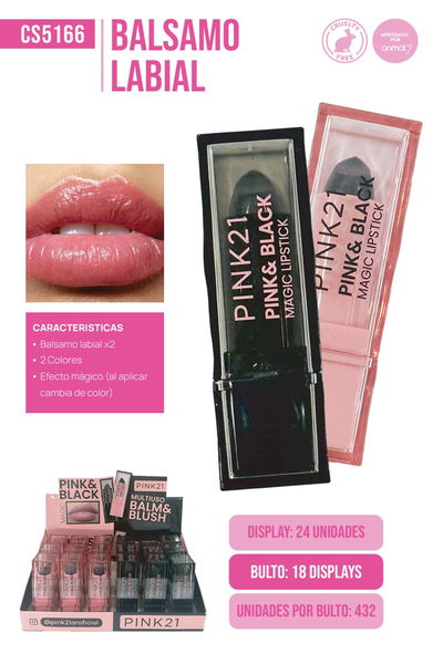 Pink 21 Lip Balm Pink & Black