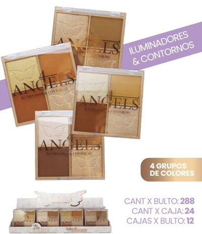 4 Angels Paleta de Iluminador + Contorno