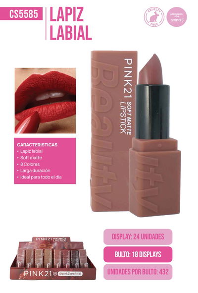 Pink 21 Labial en barra Beauty