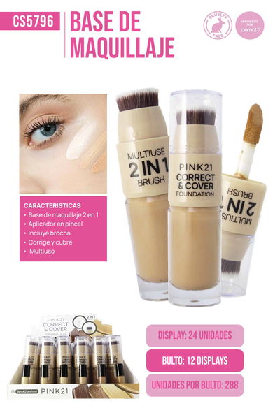 Pink 21 Base 2 en 1: Correct & cover