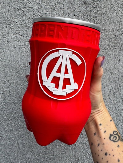 BOTELLA CORTADA INDEPENDIENTE ROJA