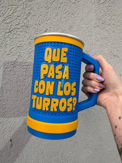 JARRA 1 LITRO BOCA QUE PASA CON LOS TURROS? AZUL CLASICO