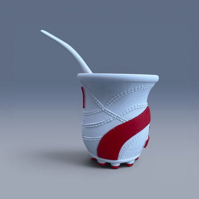 MATE BOTIN BORUSSIA BLANCO + BOMBILLA