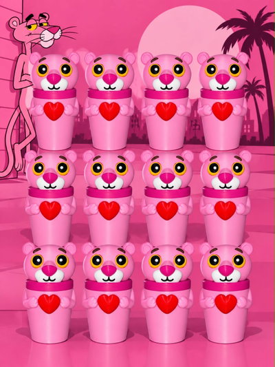VASO MILKSHAKE PANTERA ROSA PACK X12