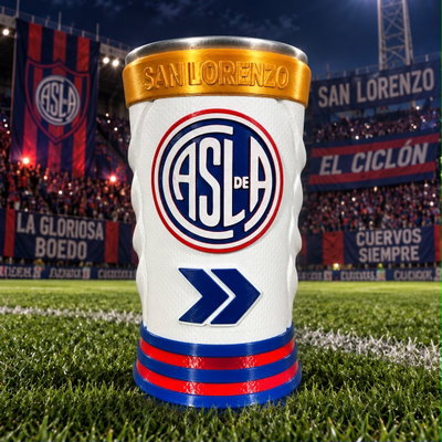 VASO CAMISETA 710cc SAN LORENZO BLANCO Y AZUL